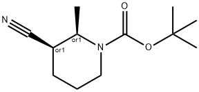 1-Piperidinecarboxylicacid,3-cyano-2-methyl-,1,1-dimethylethylester,(2R,3R)-rel-(9CI) Struktur