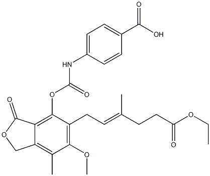 ethyl O-(N-(4-carboxyphenyl)carbamoyl)mycophenolate Struktur