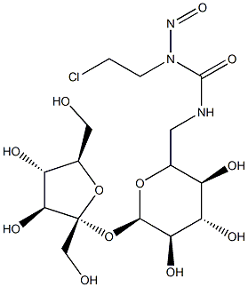 β-D-Fructofuranosyl 6-[[[(2-chloroethyl)nitrosoamino]carbonyl]amino]-6-deoxy-α-D-glucopyranoside Struktur