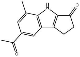 7-Acetyl-1,4-dihydro-5-methylcyclopent[b]indol-3(2H)-one Struktur