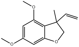 Benzofuran, 3-?ethenyl-?2,?3-?dihydro-?4,?6-?dimethoxy-?3-?methyl- Struktur