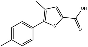 4-methyl-5-(4-methylphenyl)thiophene-2-carboxylic acid Struktur