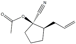 Cyclopentanecarbonitrile, 1-(acetyloxy)-2-(2-propenyl)-, (1R,2R)-rel- (9CI) Struktur