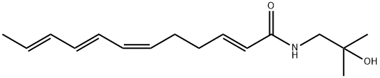 （2E，6Z，8E，10E）-N-(2-hydroxy-2-methylpropyl)dodeca-2,6,8,10-tetraenamide Struktur