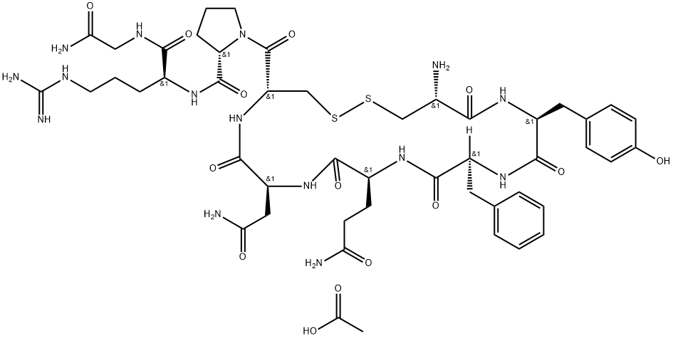 Vasopressin, 8-l-arginine-, monoacetate (salt)  Struktur