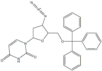 Uridine, 3'-azido-2',3'-dideoxy-5'-O-(triphenylMethyl)- Struktur