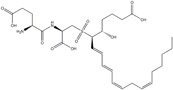 5(S)-Hydroxy-6(R)-gamma-glutamylcysteinyl-7,9-trans-11,14-cis-eicosate traenoic acid-S,S-dioxide Struktur