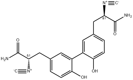 (αR,α'S)-6,6'-Dihydroxy-α,α'-diisocyano[1,1'-biphenyl]-3,3'-dipropionamide Struktur