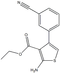 Ethyl-2-amino-4-(3-cyanophenyl)thiophene-3-carboxylate Struktur