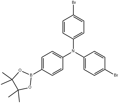 <i>N</i>,<i>N</i>-Bis(4-bromophenyl)-4-(4,4,5,5-tetramethyl-1,3,2-dioxaborolan-2-yl)aniline Struktur