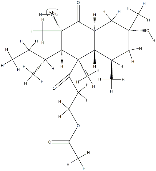 (2S,3R,4R,4aα,8aβ)-4-[3-(Acetyloxy)-1-oxopropyl]-3,4,4a,5,6,7,8,8a-octahydro-2β,7β-dihydroxy-2α,4,5α,7α-tetramethyl-3-[(R)-1-methylpropyl]-1(2H)-naphthalenone Struktur