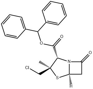 (2S,5R)-3α-クロロメチル-3-メチル-7-オキソ-4-チア-1-アザビシクロ[3.2.0]ヘプタン-2β-カルボン酸ベンズヒドリル 化學(xué)構(gòu)造式