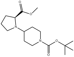 (S)-tert-butyl 4-(2-(Methoxycarbonyl)pyrrolidin-1-yl)piperidine-1-carboxylate：864291-82-7 Struktur