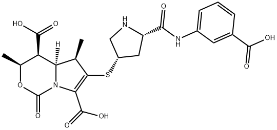 (3S,4S,4aS,5R)-6-[[(3S,5S)-5-[[(3-Carboxyphenyl)aMino]carbonyl]-3-pyrrolidinyl]thio]-3,4,4a,5-tetrahydro-3,5-diMethyl-1-oxo-1H-pyrrolo[1,2-c][1,3]oxazine-4,7-dicarboxylic Acid Struktur