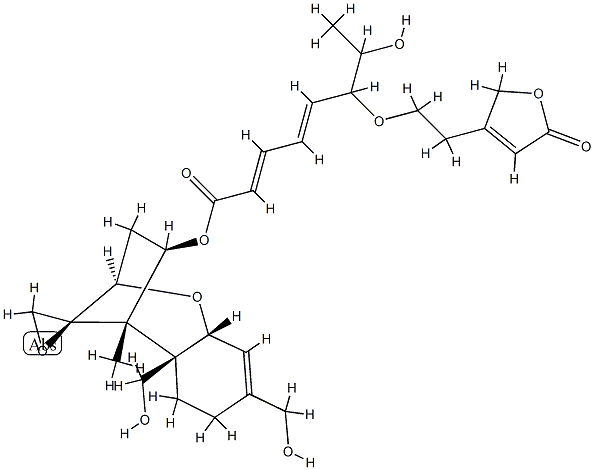 12,13-Epoxy-4β-[[(2Z,4E)-6-[2-(2,5-dihydro-5-oxofuran-3-yl)ethoxy]-7-hydroxy-1-oxo-2,4-octadienyl]oxy]trichothec-9-ene-15,16-diol Struktur