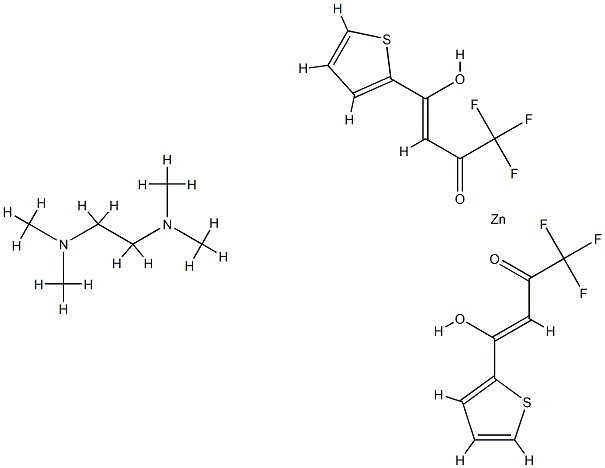 Bis[4,4,4-Trifluoro-1-(2-Thienyl-1,3-Butanedionato]Zinc TMEDA Adduct Struktur