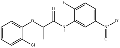 2-(2-chlorophenoxy)-N-(2-fluoro-5-nitrophenyl)propanamide Struktur