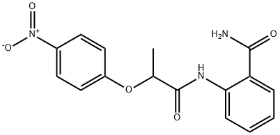 2-{[2-(4-nitrophenoxy)propanoyl]amino}benzamide Struktur