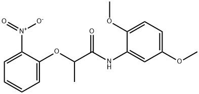 N-(2,5-dimethoxyphenyl)-2-(2-nitrophenoxy)propanamide Struktur