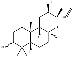 (2R,6aβ,10bβ)-3α-Ethenyldodecahydro-3,4aα,7,7,10aα-pentamethyl-1H-naphtho[2,1-b]pyran-2β,8α-diol Struktur