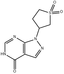 1-(1,1-dioxidotetrahydrothien-3-yl)-1,5-dihydro-4H-pyrazolo[3,4-d]pyriMidin-4-one 3-{4-oxo-1H,4H,5H-pyrazolo[3,4-d]pyriMidin-1-yl}-1$l {6}-thiolane-1,1-dione Struktur