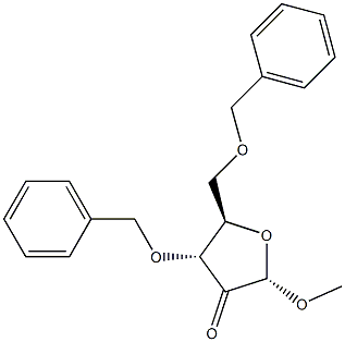 Methyl 3,5-di-O-benzyl-2-keto-alpha-D-ribofuranoside Struktur