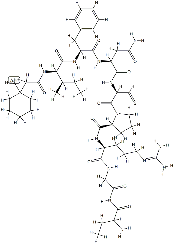 argipressin, beta-mercapto-beta,beta-cyclopentamethylenepropionic acid(1)-Ile(2)-Abu(4)- Struktur