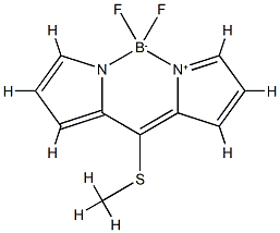 [2-[(Methylthio)(2H-pyrrol-2-ylidene)methyl]-1H-pyrrole](difluoroborane) Struktur