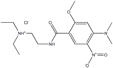 N-[2-(Diethylamino)ethyl]-4-(dimethylamino)-2-methoxy-5-nitrobenzaminde chlorohydrate Struktur