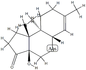 (3aS)-1,3a,4,5aα,8,9,9a,9b-Octahydro-3aα-hydroxy-7,9aβ,9bα-trimethylcyclopenta[c][1]benzopyran-3(2H)-one Struktur