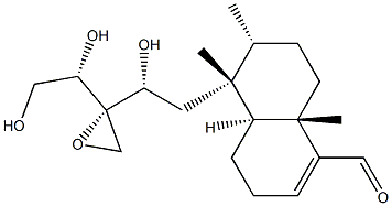 (4aS)-5-[(R)-2-[(S)-2-[(S)-1,2-Dihydroxyethyl]oxiranyl]-2-hydroxyethyl]-3,4,4aα,5,6,7,8,8a-octahydro-5β,6α,8aβ-trimethyl-1-naphthalenecarbaldehyde Struktur