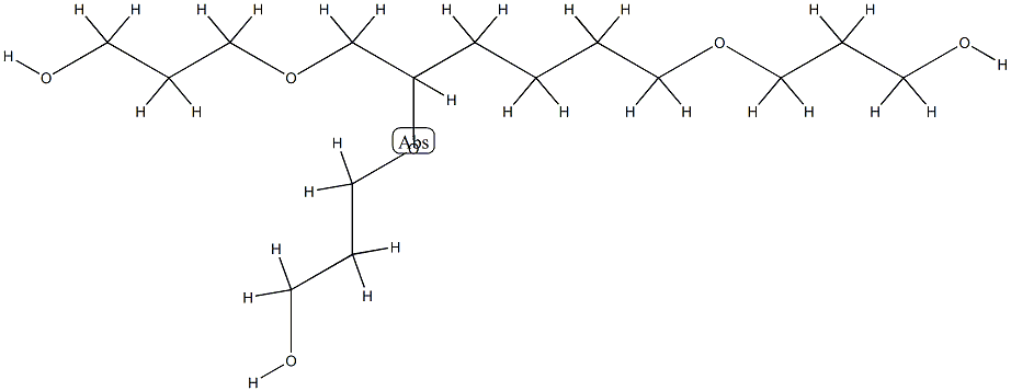 .alpha.,.alpha.',.alpha.''-1,2,6-hexanetriyltris[.omega.-hydroxy-Poly[oxy(methyl-1,2-ethanediyl)] Struktur