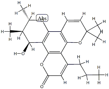 (-)-calanolide B Struktur