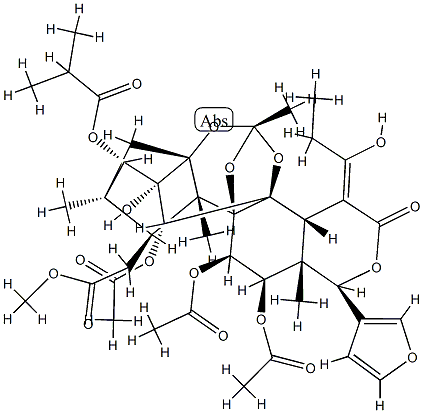 11α,12α-Bis(acetyloxy)-15-[(Z)-1-hydroxypropylidene]phragmalin 30-acetate 3-(2-methylpropionate) Struktur