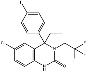 6-Chloro-4-ethyl-4-(4-fluorophenyl)-3,4-dihydro-3-(2,2,2-trifluoroethyl)-2(1H)-quinazolinone Struktur