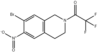 1-(7-Bromo-6-nitro-3,4-dihydroisoquinolin-2(1H)-)-2,2,2-trifluoroethanone Struktur