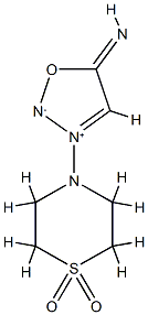 3-[(Thiomorpholine 1,1-dioxide)-4-yl]sydnone imine-3-ium Struktur