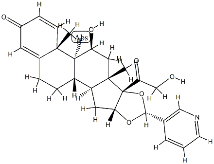 16,17-[(pyridinyl-3-methylene)bis(oxy)]-9-fluoro-11,21-dihydroxypregna-1,4-diene-3,20-dione[11β,16α(R)] Struktur