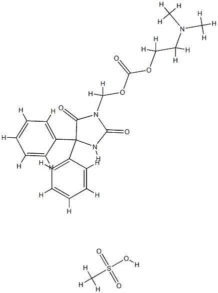 3-(hydroxymethyl)phenytoin N,N-dimethylaminoethyl carbonate Struktur