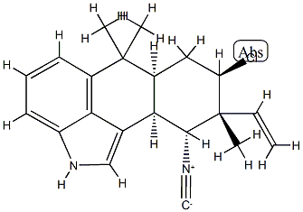 [6aS,(-)]-8β-Chloro-9α-ethenyl-2,6,6aα,7,8,9,10,10aα-octahydro-10α-isocyano-6,6,9-trimethylnaphtho[1,2,3-cd]indole Struktur