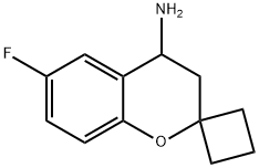 (+/-)-4-aMino-3,4-dihydro-6-fluoro-spiro[2H-1-benzopyran-2,1'-cyclobutane Struktur