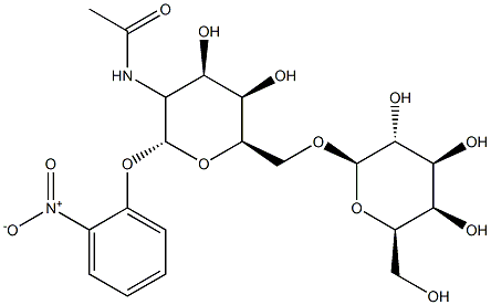 2-nitrophenyl-2-acetamido-2-deoxy-6-O-beta galactopyranosyl-alpha galactopyranoside Struktur