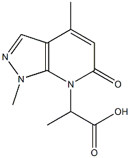 7H-Pyrazolo[3,4-b]pyridine-7-acetic  acid,  1,6-dihydro--alpha-,1,4-trimethyl-6-oxo- Struktur