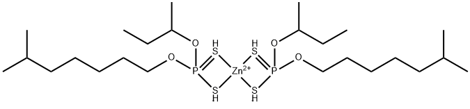 zinc bis[O-(6-methylheptyl)] bis[O-(sec-butyl)] bis(dithiophosphate) Struktur