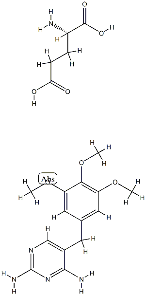 L-glutamic acid, compound with 5-[(3,4,5-trimethoxyphenyl)methyl]pyrimidine-2,4-diamine (1:1) Structure