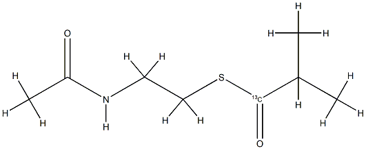 Propanethioic-1-13C  acid,  2-methyl-,  S-[2-(acetylamino)ethyl]  ester Struktur