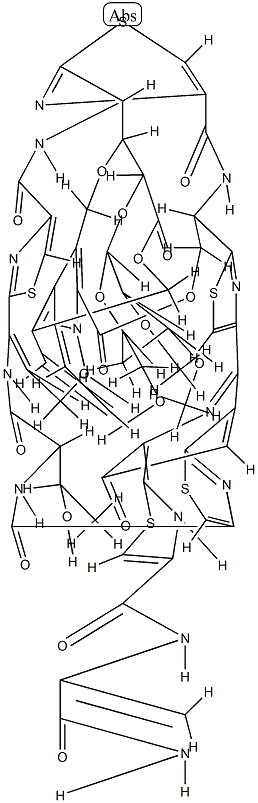 (+)-49-O-(2-O,3-O-Dimethyl-4-deoxy-α-L-arabino-hexopyranosyl)-48,70-epoxy-58-hydroxy-63-oxanosiheptide Struktur