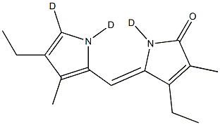 2H-Pyrrol-2-one,  4-ethyl-5-[(4-ethyl-3-methyl-1H-pyrrol-2-yl-1,5-d2)methylene]-1,5-dihydro-1-d-3-methyl-,  (5Z)- Struktur