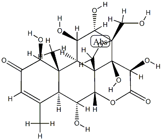 (+)-13,20-Epoxy-1β,6α,11β,12α,14,15β,21-heptahydroxypicrasa-3-ene-2,16-dione|鴉膽苦內酯B