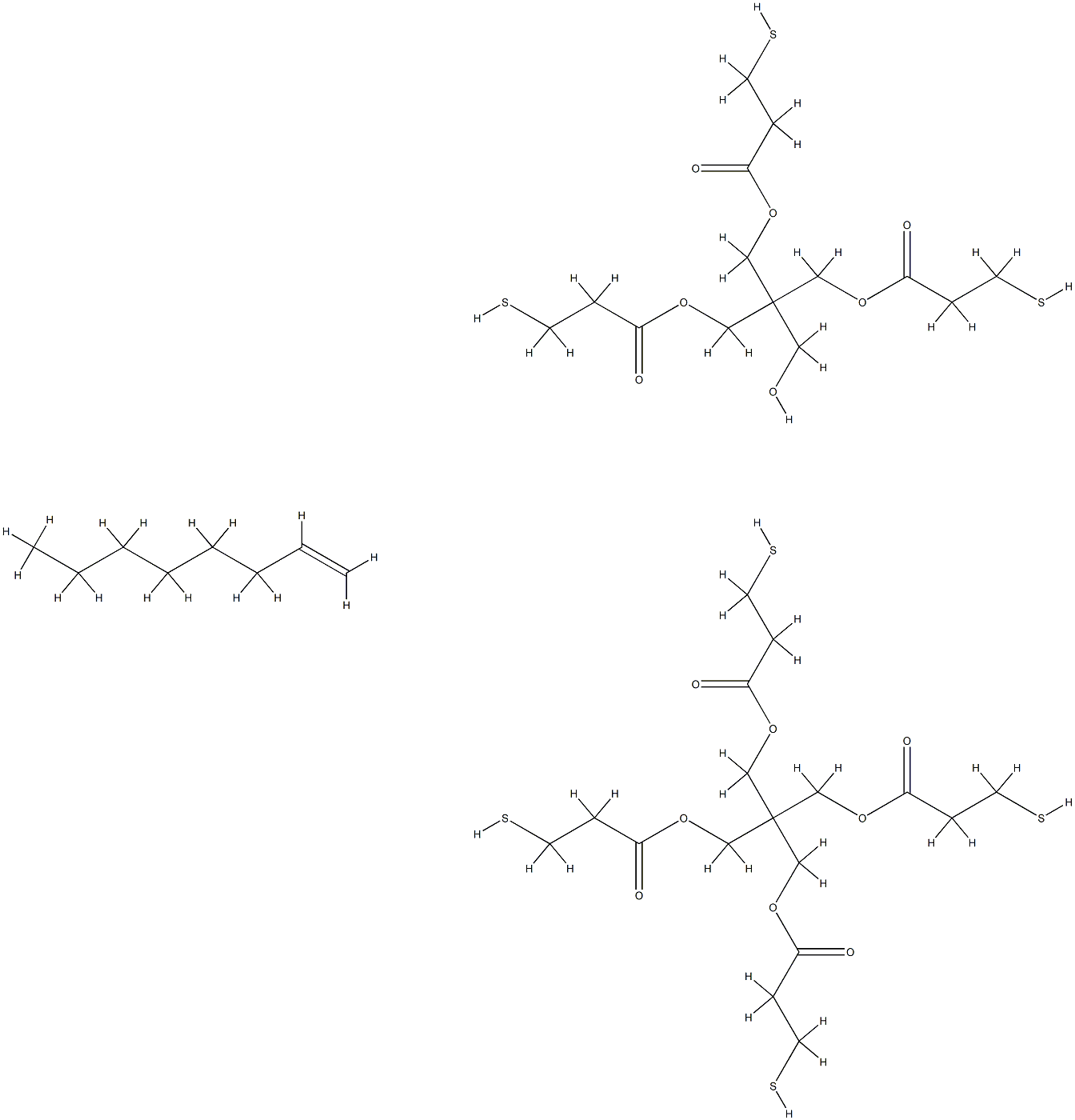 pentaerythritol tetra(3-mercaptopropionate) reaction prods Struktur